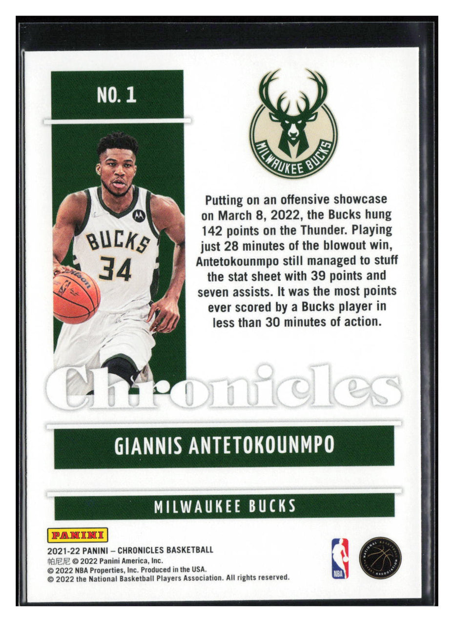 2021-22 Panini Chronicles #1 Giannis Antetokounmpo Bronze