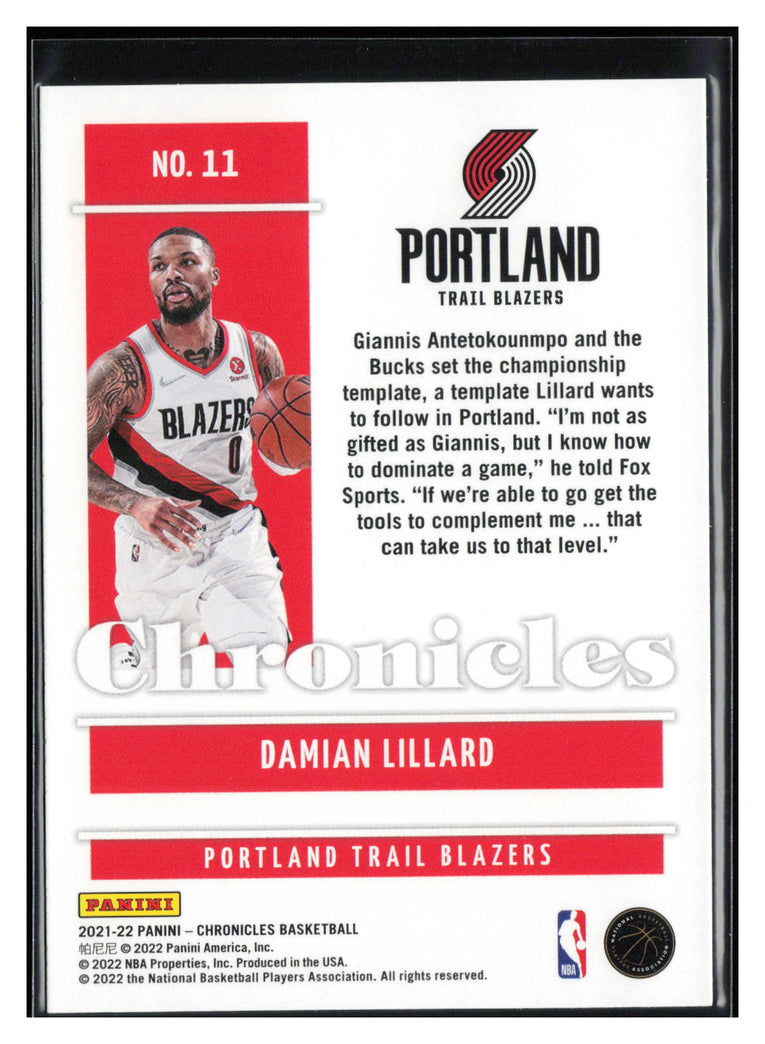 2021-22 Panini Chronicles #11 Damian Lillard