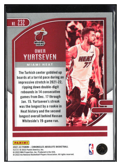 2021-22 Panini Chronicles #232 Omer Yurtseven