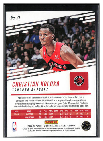 
2022-23 Panini Chronicles #71 Christian Koloko