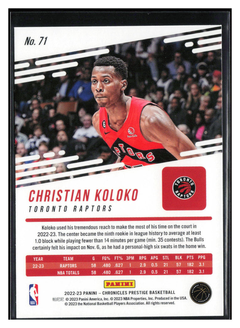 2022-23 Panini Chronicles #71 Christian Koloko