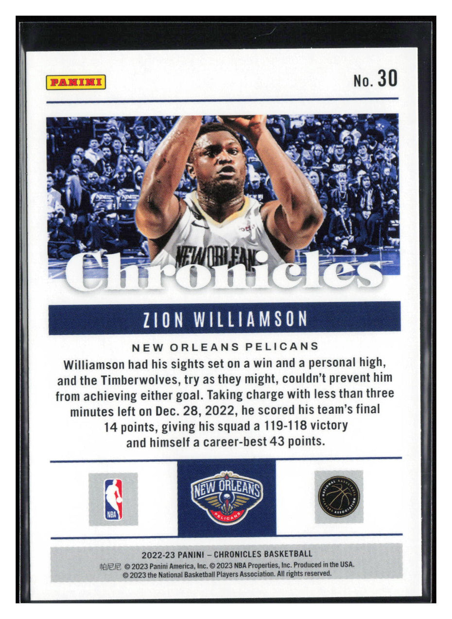 2022-23 Panini Chronicles #30 Zion Williamson