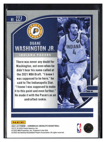
2021-22 Panini Chronicles #227 Duane Washington Jr.