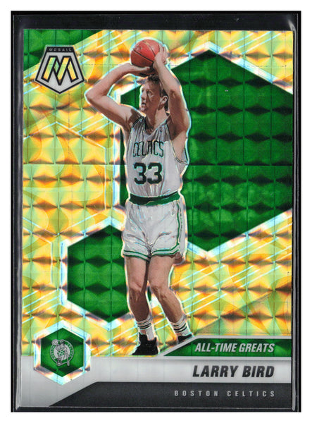 2020-21 Panini Mosaic #295 Larry Bird Mosaic Reactive Yellow