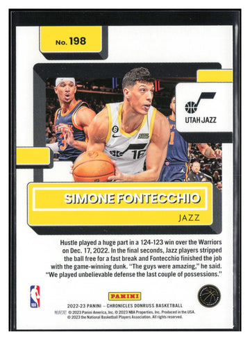 
2022-23 Panini Chronicles #198 Simone Fontecchio
