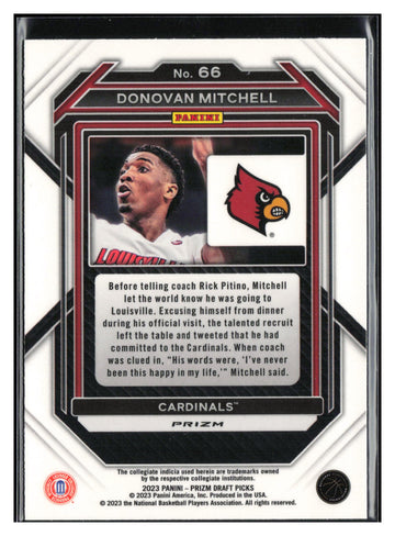 
2023 Panini Prizm Draft Picks #66 Donovan Mitchell Silver