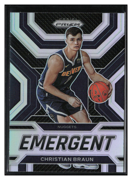 2022-23 Panini Prizm #21 Christian Braun Emergent Prizms Silver