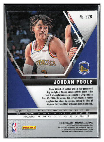 
2019-20 Panini Mosaic #228 Jordan Poole