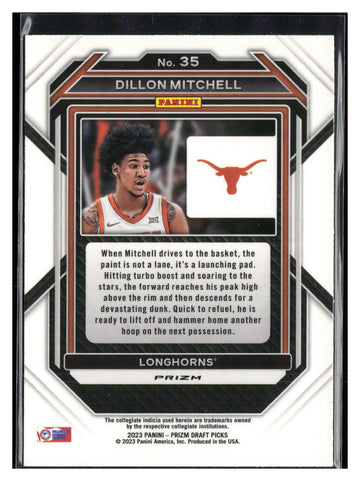 
2023 Panini Prizm Draft Picks #35 Dillon Mitchell Purple Wave
