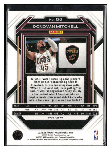 
2022-23 Panini Prizm #66 Donovan Mitchell Prizms Ice