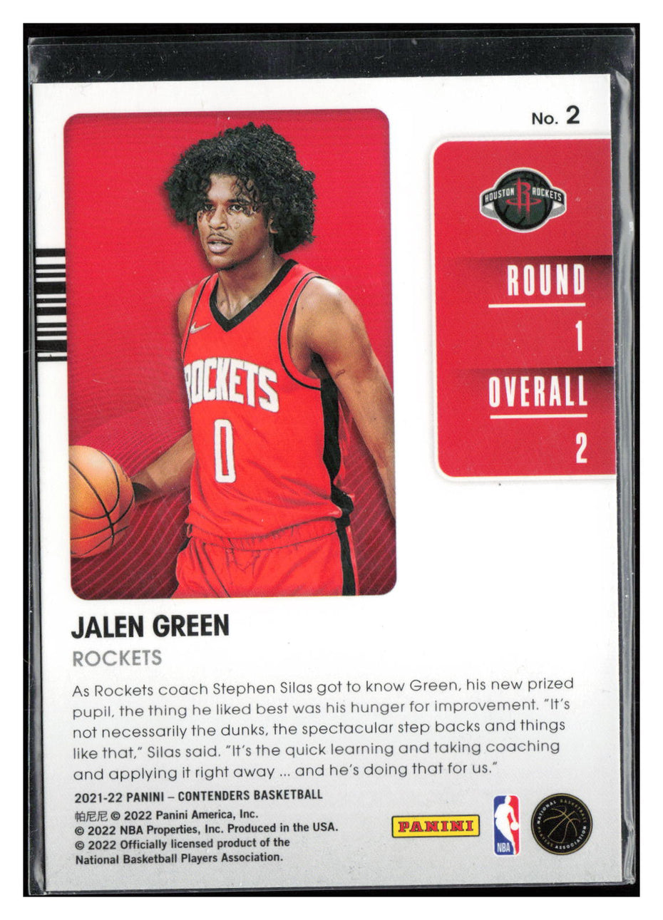 2021-22 Panini Contenders #2 Jalen Green 2021 Draft Class