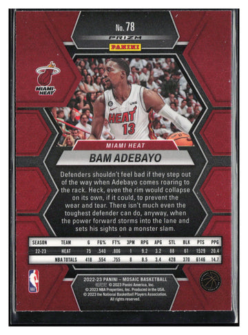 
2022-23 Panini Mosaic #78 Bam Adebayo Fast Break Silver