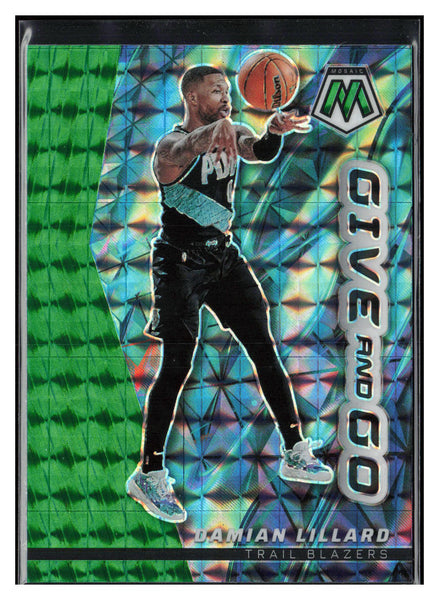 2022-23 Panini Mosaic #6 Damian Lillard Give and Go Mosaic Green