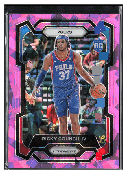 2023-24 Panini Prizm #294 Ricky Council IV Prizms Pink Ice