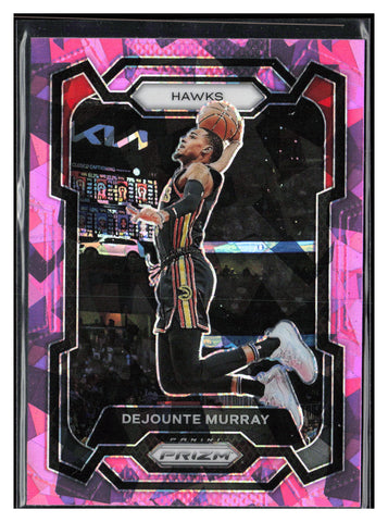 2023-24 Panini Prizm #112 Dejounte Murray Prizms Pink Ice