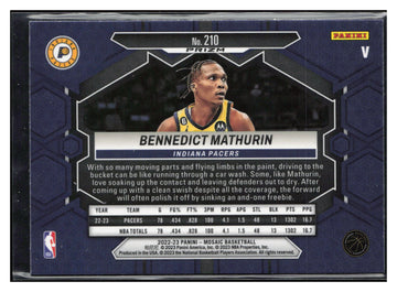 
2022-23 Panini Mosaic #210 Bennedict Mathurin Fast Break Silver