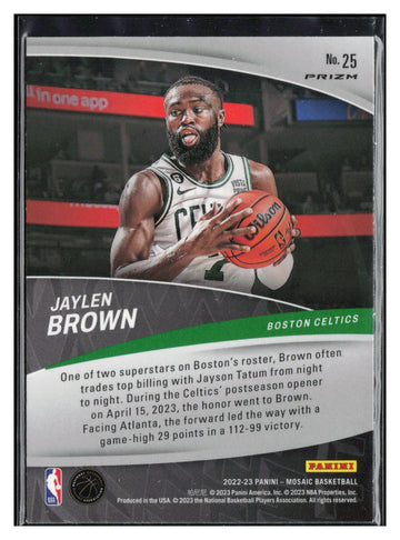 
2022-23 Panini Mosaic #25 Jaylen Brown Elevate Mosaic