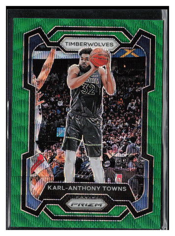 2023-24 Panini Prizm #78 Karl-Anthony Towns Prizms Green Wave