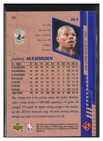 
2000-01 Upper Deck #18 Jamal Mashburn
