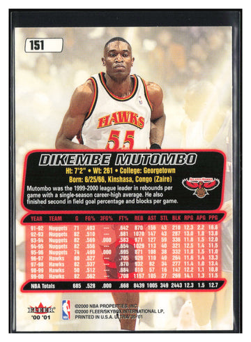 
2000-01 Ultra #151 Dikembe Mutombo