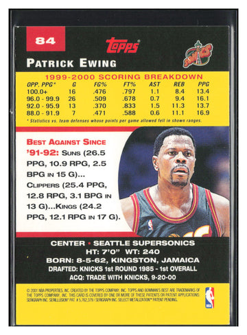 
2000-01 Bowman's Best #84 Patrick Ewing