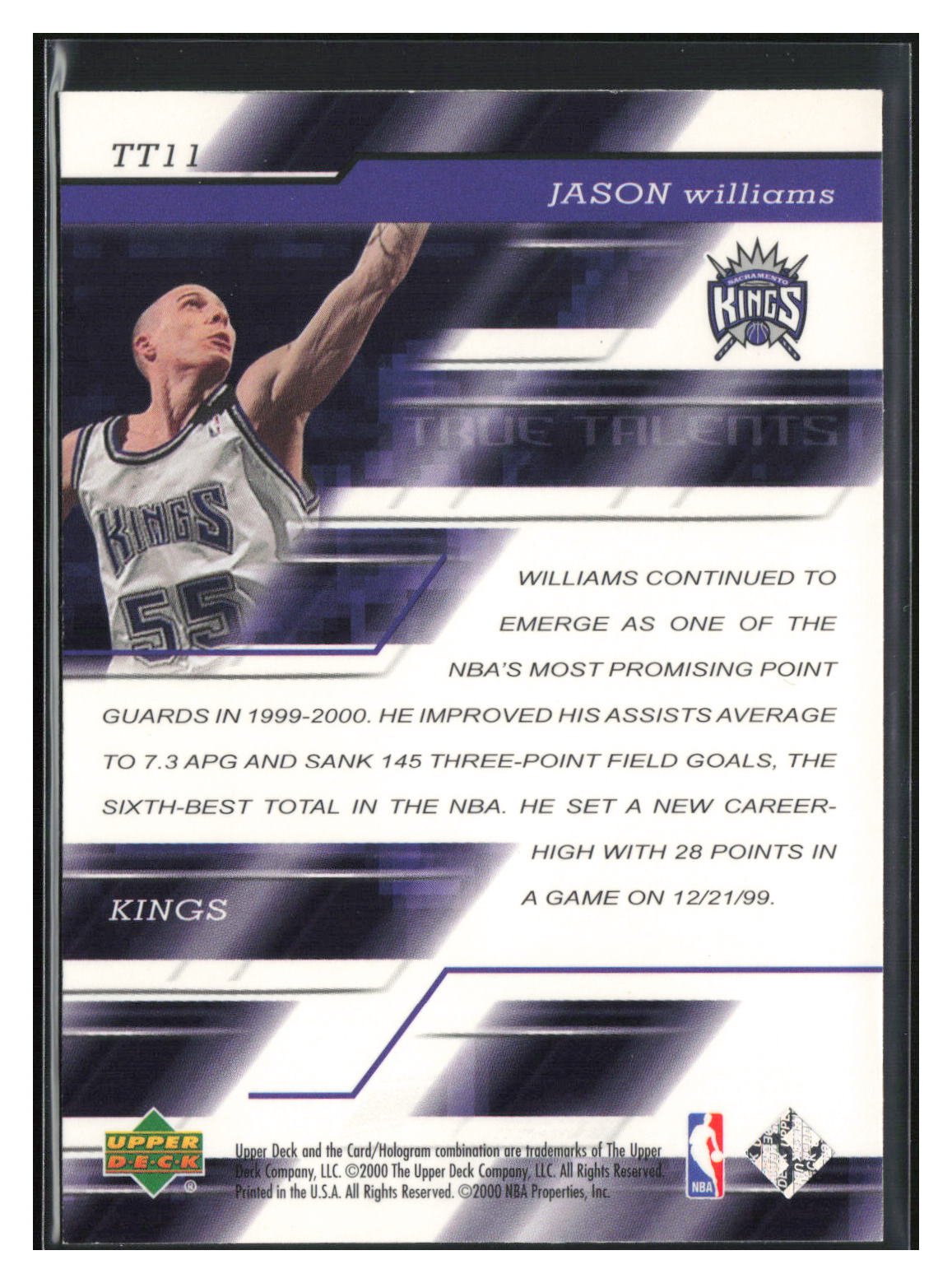 2000-01 Upper Deck #TT11 Jason Williams True Talents