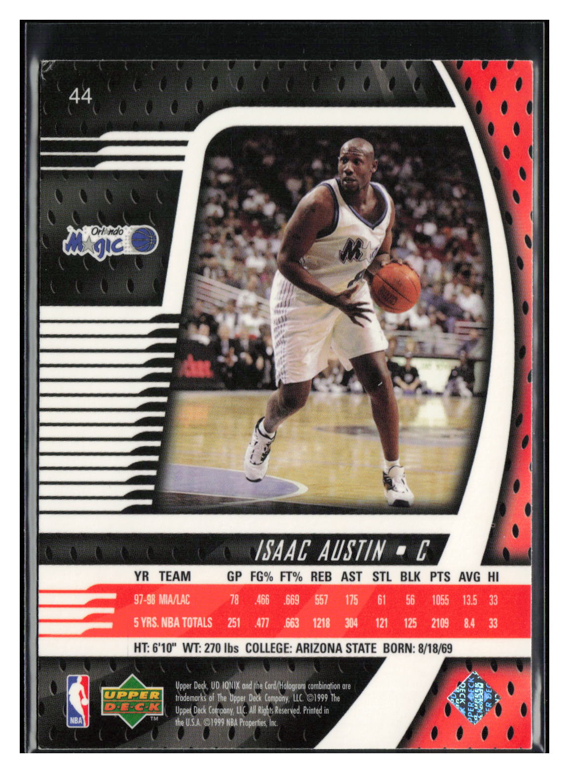 1998-99 Upper Deck Ionix #44 Isaac Austin