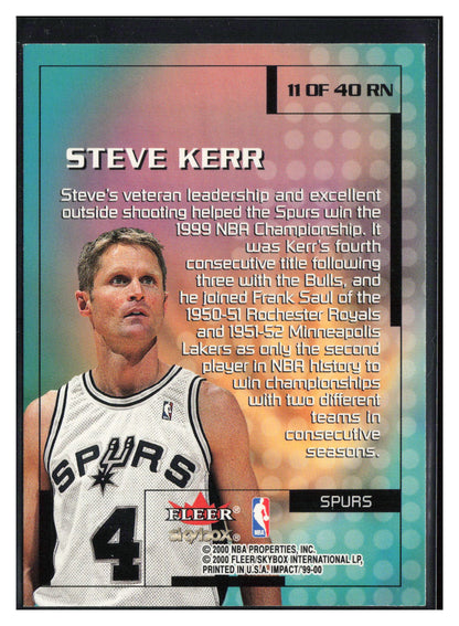 1999-00 SkyBox Impact #11 RN Steve Kerr Rewind '99