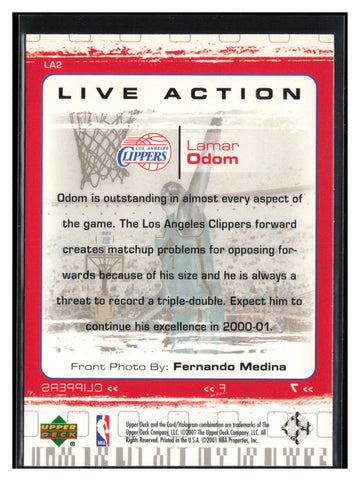 
2000-01 Upper Deck #LA2 Lamar Odom Live Action