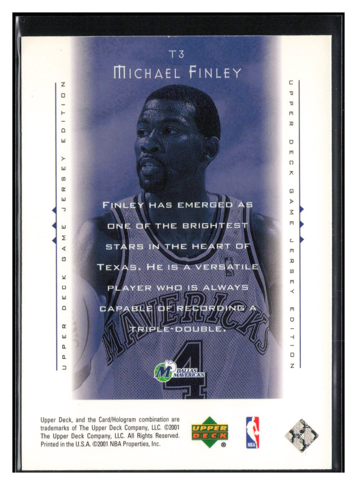 2000-01 Upper Deck #T3 Michael Finley Touch the Sky