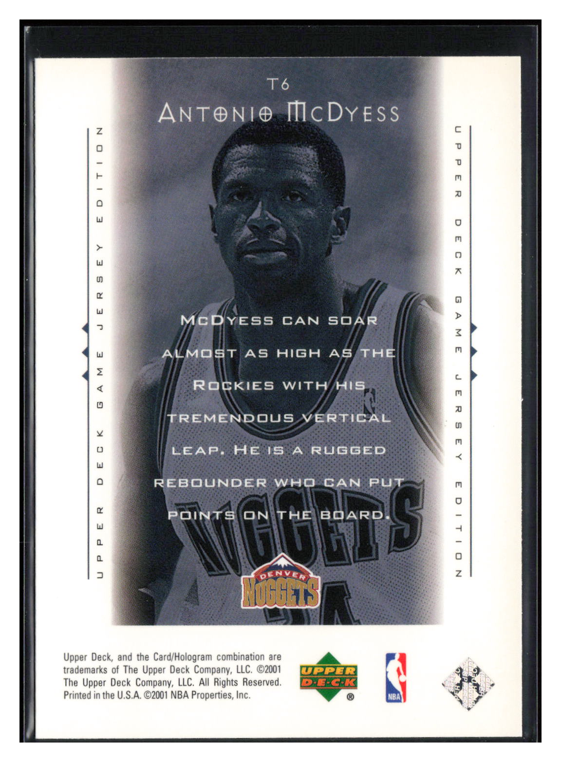 2000-01 Upper Deck #T6 Antonio McDyess Touch the Sky