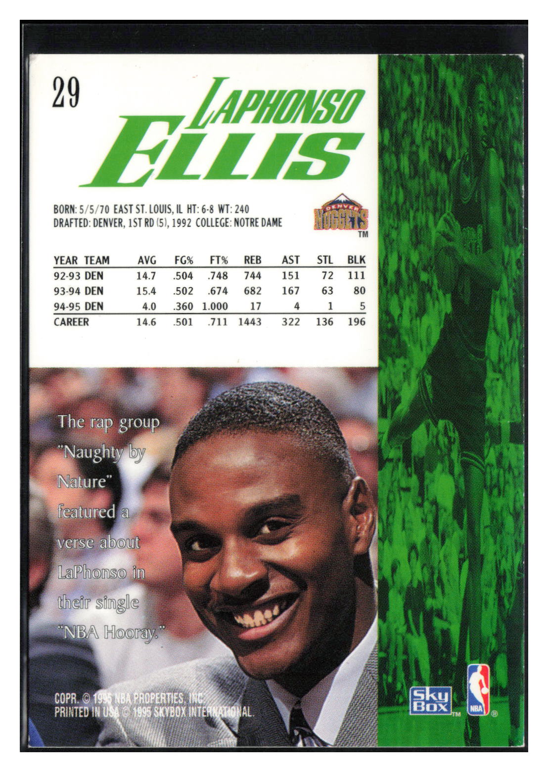 1995-96 SkyBox Premium #29 LaPhonso Ellis