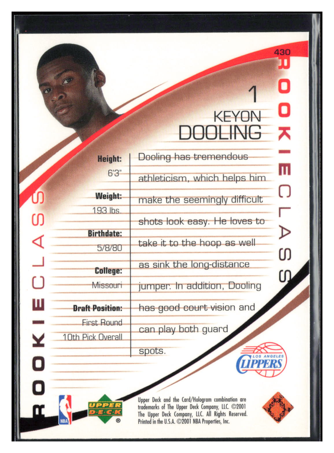 2000-01 Upper Deck #430 Keyon Dooling