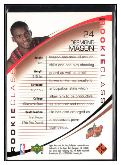 2000-01 Upper Deck #424 Desmond Mason