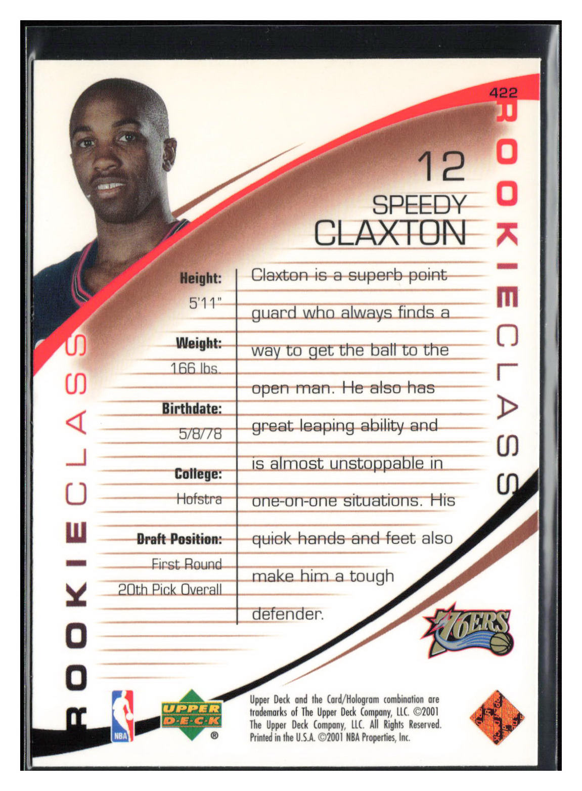 2000-01 Upper Deck #422 Speedy Claxton