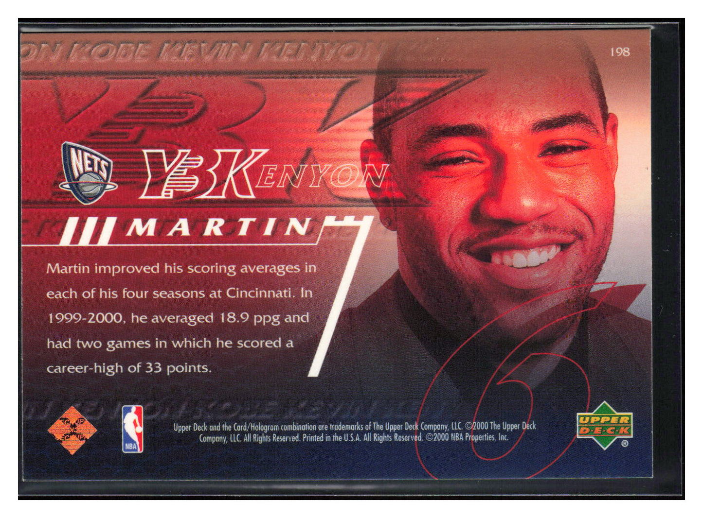 2000-01 Upper Deck #198 Kenyon Martin