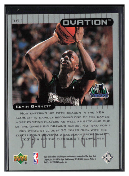 1999-00 Upper Deck Ovation #OS1 Kevin Garnett Spotlight