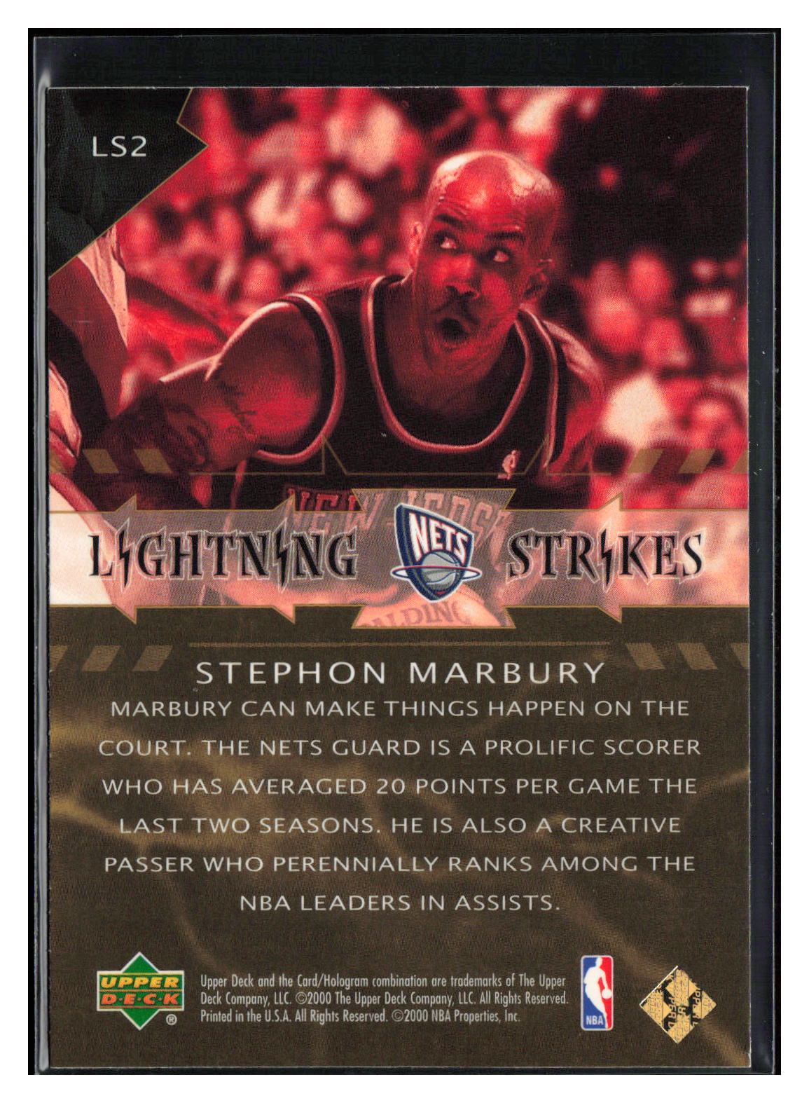 2000-01 Upper Deck #LS2 Stephon Marbury Lightning Strikes