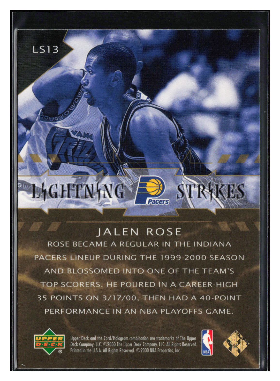 2000-01 Upper Deck #LS13 Jalen Rose Lightning Strikes