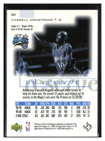 
2000-01 UD Reserve #60 Darrell Armstrong