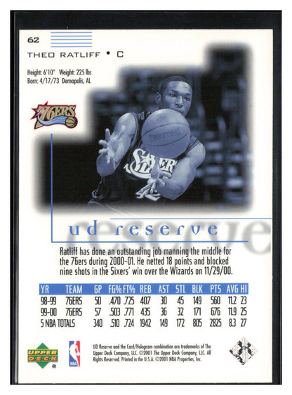 2000-01 UD Reserve #62 Theo Ratliff
