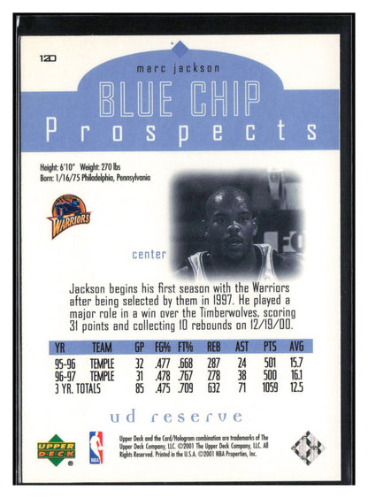 2000-01 UD Reserve #120 Marc Jackson
