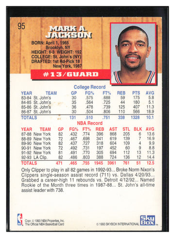
1993-94 Hoops #95 Mark Jackson