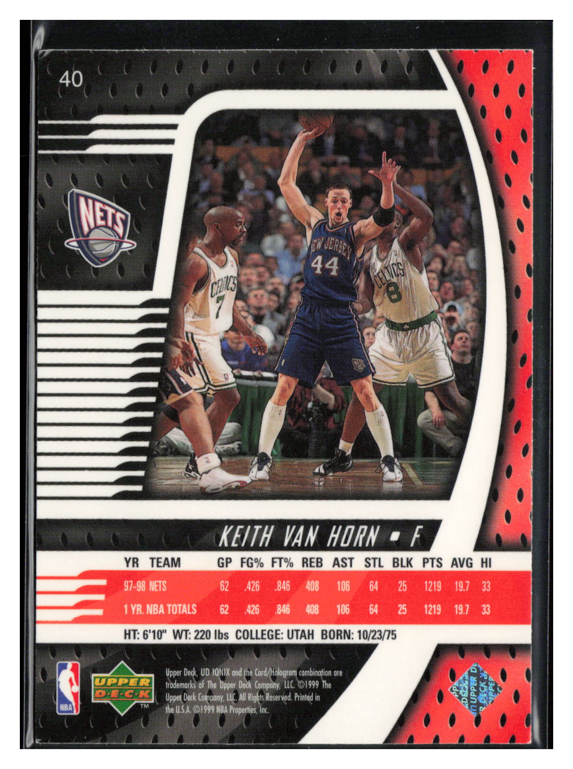 1998-99 Upper Deck Ionix #40 Keith Van Horn