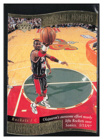 1997-98 Collector's Choice #8 Hakeem Olajuwon Memorable Moments