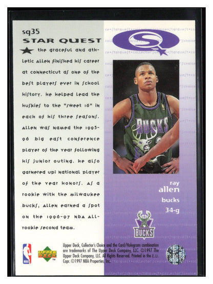 1997-98 Collector's Choice #SQ35 Ray Allen StarQuest