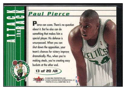 2000-01 Fleer Game Time #13 AR Paul Pierce Attack the Rack