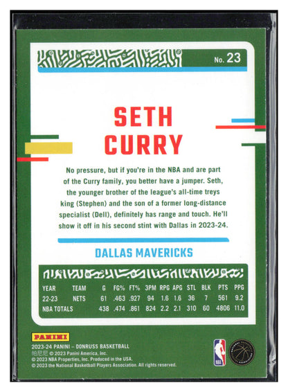 2022-23 Donruss #10 Seth Curry Holo Laser Blue #/49