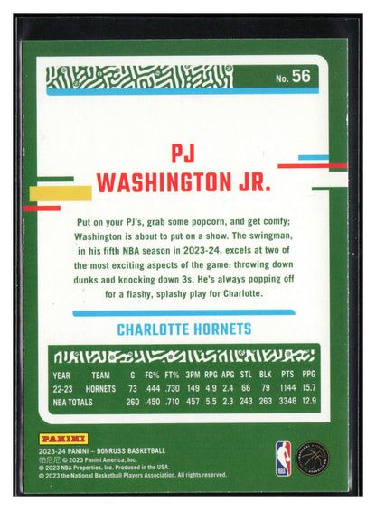 2023-24 Donruss #56 PJ Washington Jr. Purple Press Proof #/199