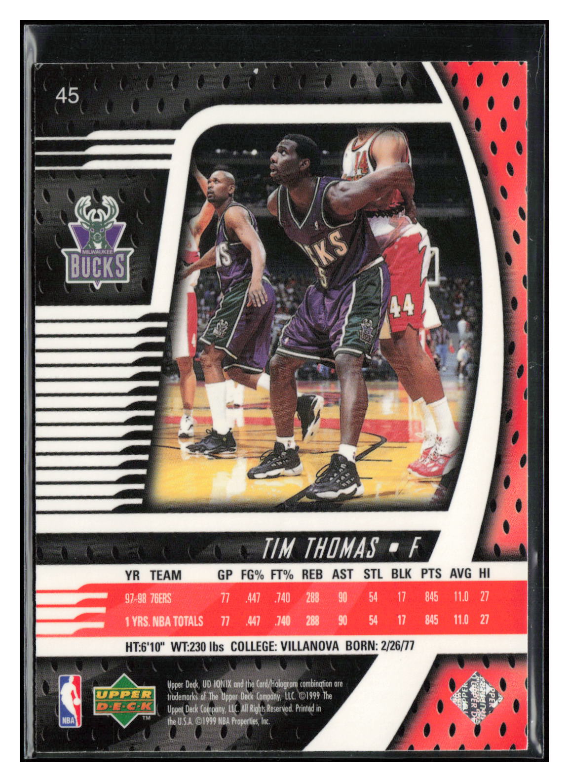 1998-99 Upper Deck Ionix #45 Tim Thomas